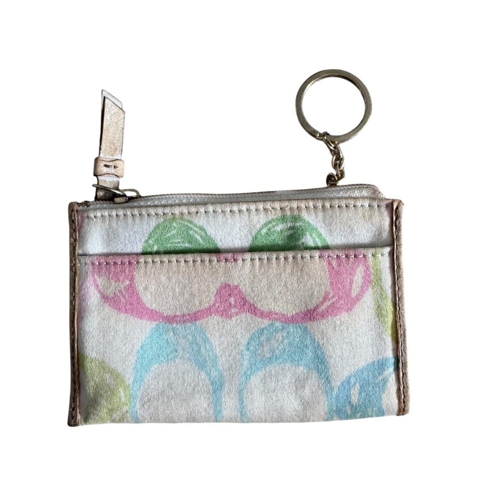 Coach Mini Coin Purse Key Fob Logo Print, Colorful Logo Scribble,  4.5" x 3"